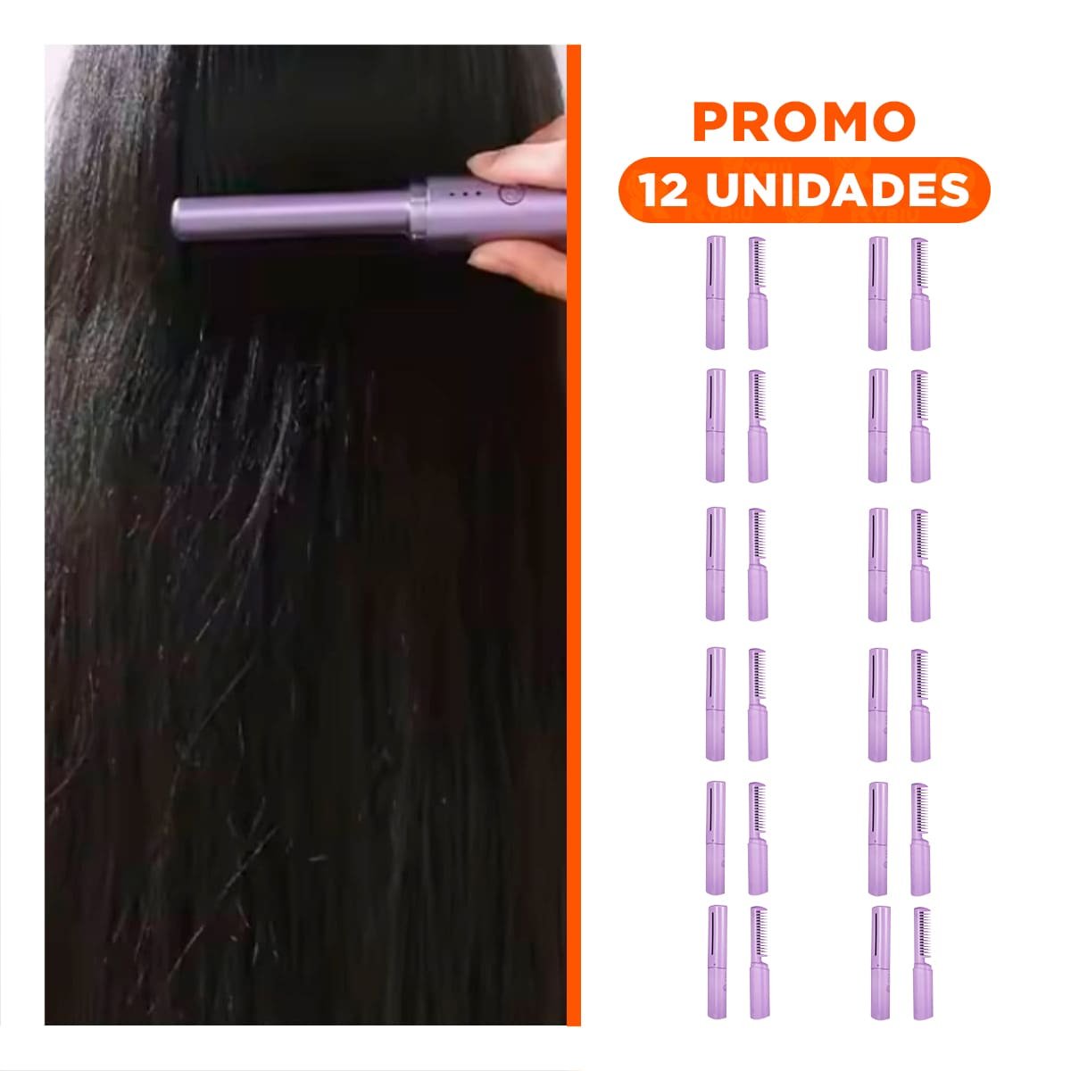 PACK12 MOLDEADOR CABELLO FIRME 2 EN 1 ROSADO INALAMBRICO PARA PEINADOS Y+REGALO STICKER - 1