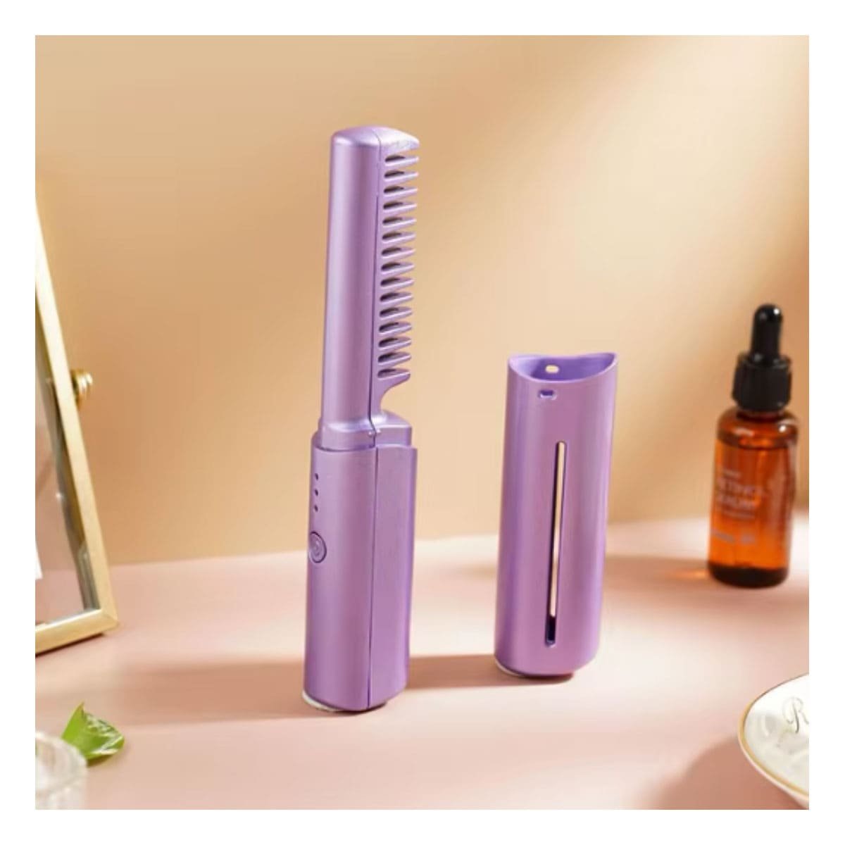 PACK2 ESTILIZADOR PEINADOS COMPACTOS ROSADO 2 EN 1 INALAMBRICO PARA CABELLO Y+PAPEL REGALO - 5