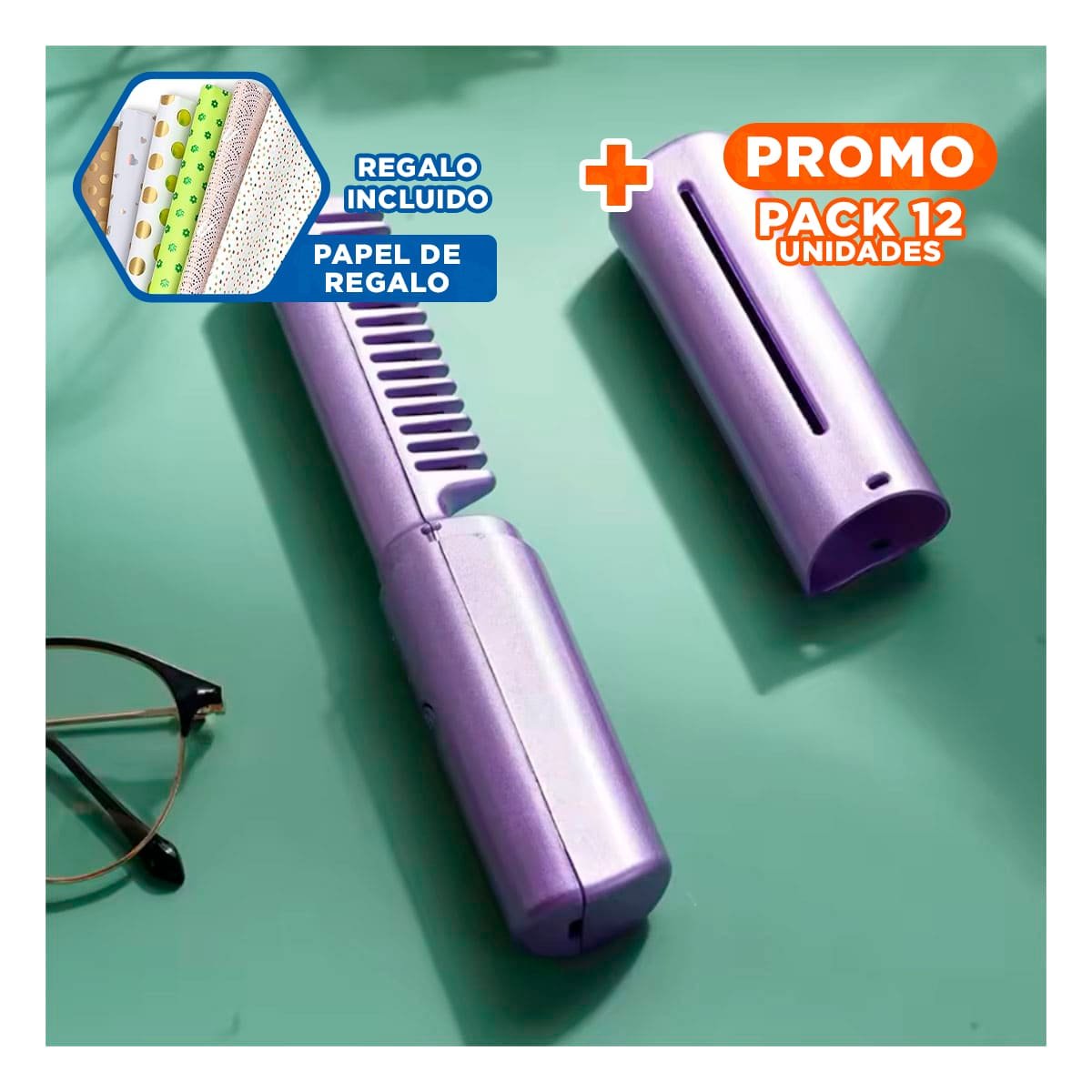 PACK12 MOLDEADOR PEINADOS SUELTOS ROSADO 2 EN 1 INALAMBRICO CABELLO MALEABLE Y+PAPEL REGALO - 1