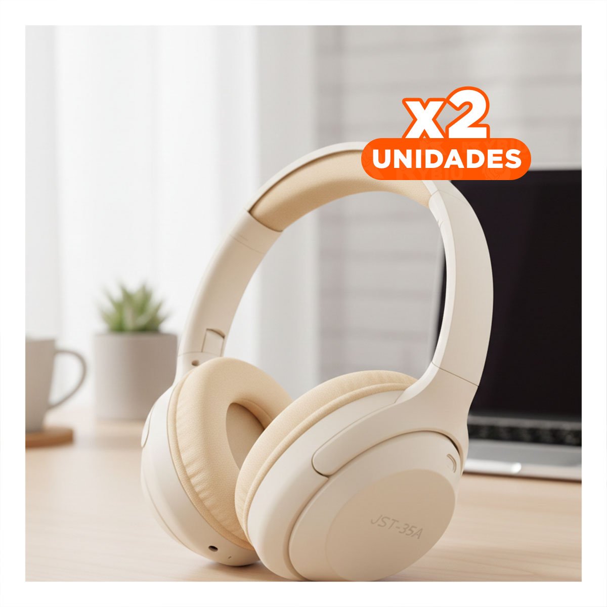 PACK2 AURICULAR WIRELESS CAQUI BLUETOOTH COMPACTO AUDIO NITIDO PARA SMARTPHONE Y+REGALO STICKER - 1