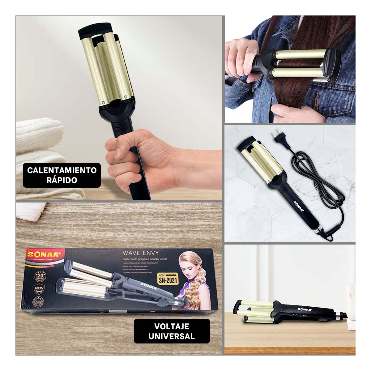 RECORTADORA CABELLO NEGRO Y DORADO CON CUCHILLA PRECISA PARA CORTE DETALLADO - 5