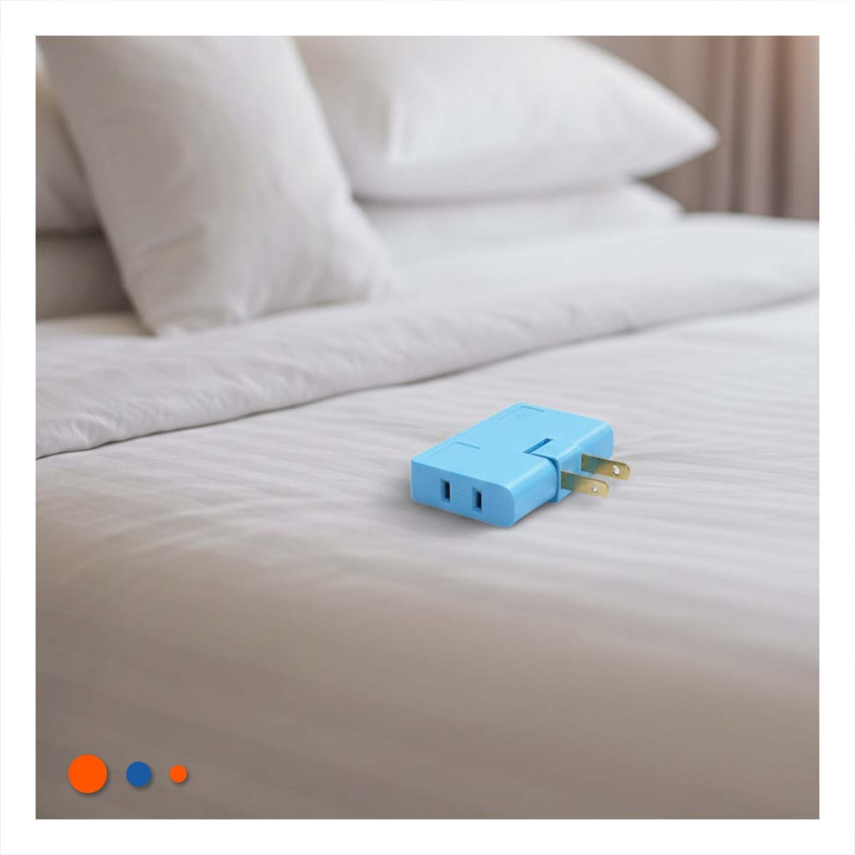 PACK12 CONECTOR TRIPLE DE ENCHUFE CELESTE PORTATIL 6,6X4,3CM PARA USO DIARIO - 2