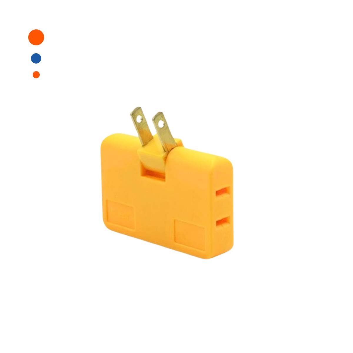 DIVISOR TRIPLE DE ENCHUFE NARANJA PRACTICO 6,6X4,3CM PARA DISPOSITIVOS Y+PAPEL REGALO - 1