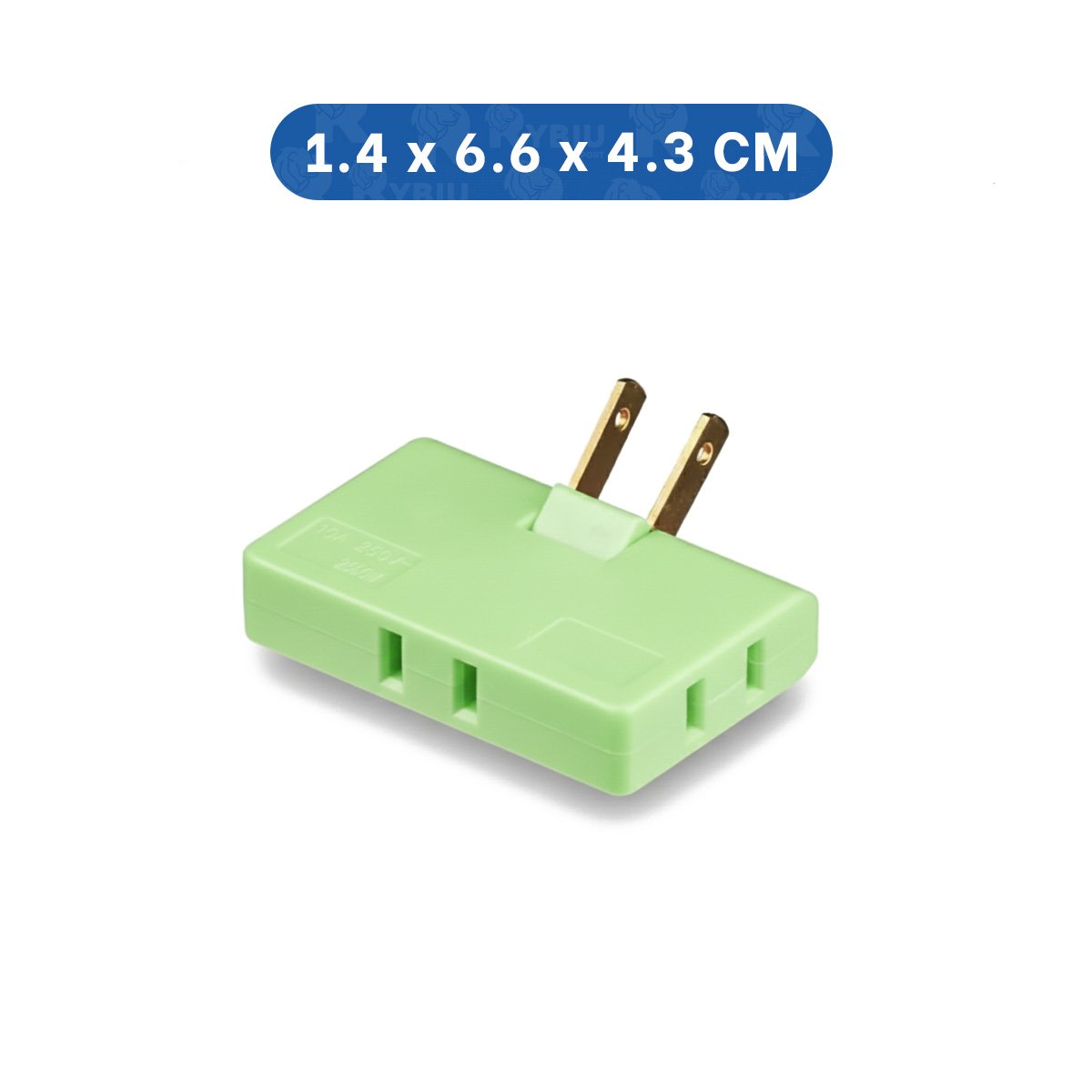DIVISOR TRIPLE DE ENCHUFE VERDE COMPACTO 6,6X4,3CM PARA OFICINA Y+LIGAS REGALO - 4