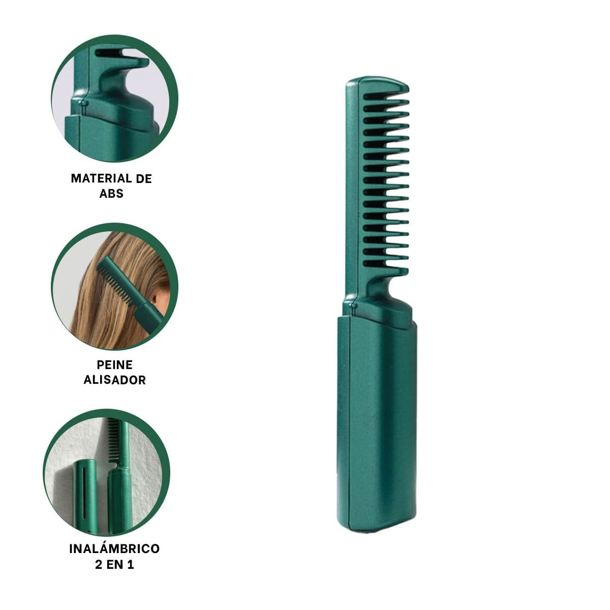 CEPILLO ALISADOR ROSADO INALAMBRICO 2 EN 1 PARA CABELLO GRUESO Y FACIL - 3