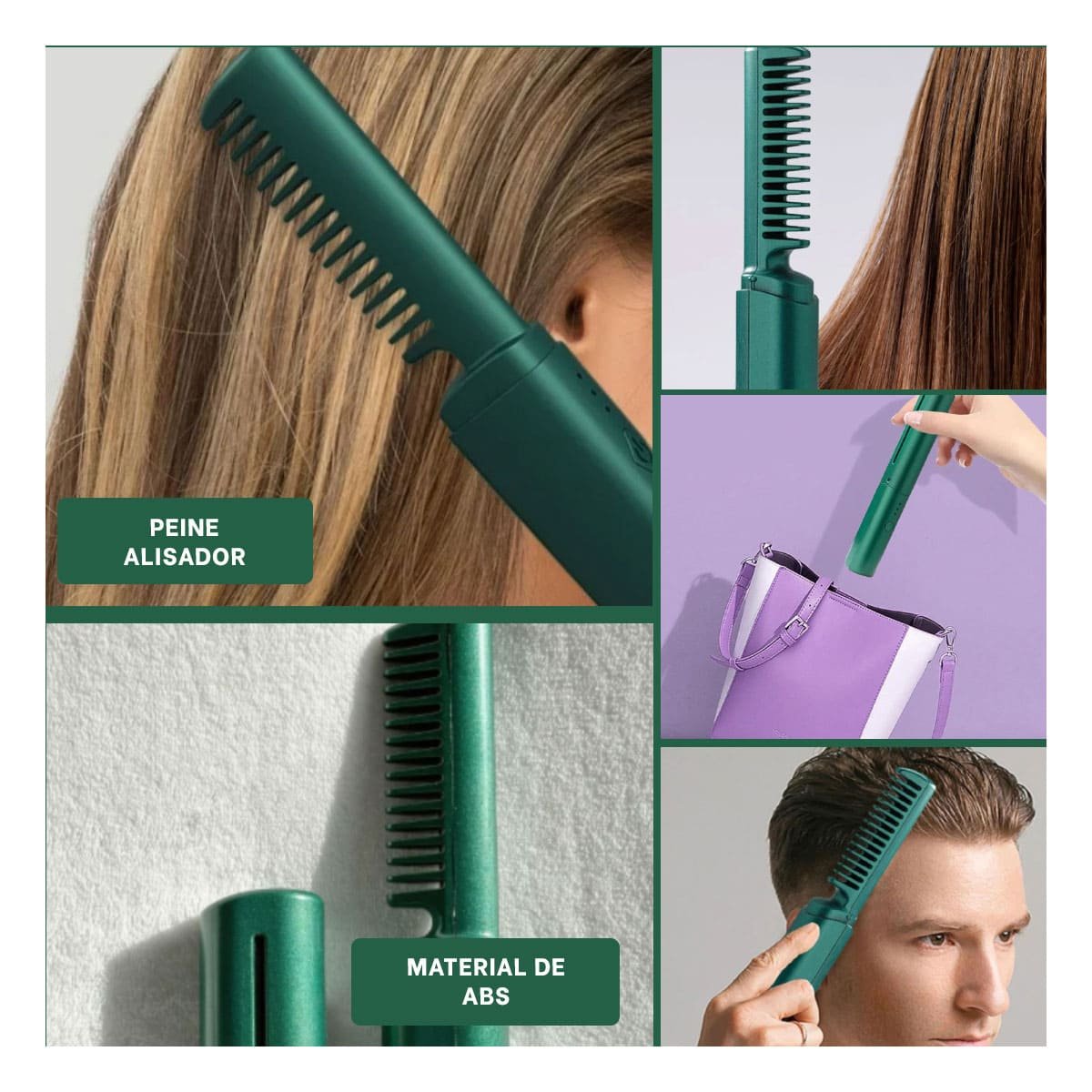 CEPILLO ALISADOR ROSADO INALAMBRICO 2 EN 1 PARA CABELLO GRUESO Y FACIL - 5