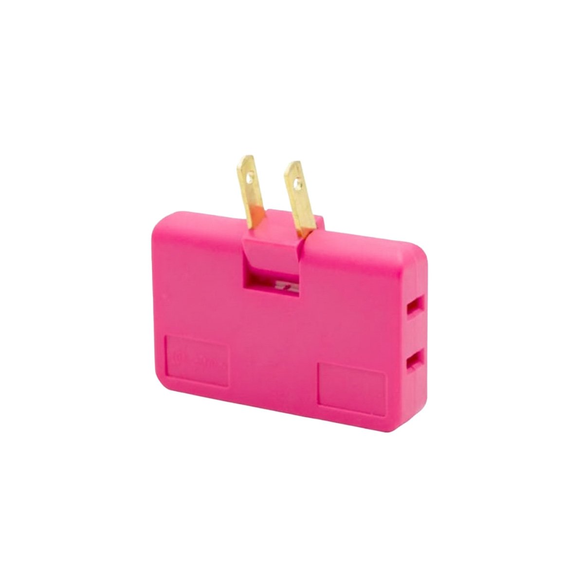PACK12 DIVISOR TRIPLE DE ENCHUFE FUCSIA PRACTICO 6,6X4,3CM PARA OFICINA Y+REGALO STICKER - 2