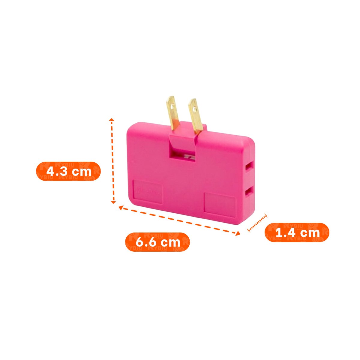 PACK12 DIVISOR TRIPLE DE ENCHUFE FUCSIA PRACTICO 6,6X4,3CM PARA OFICINA Y+REGALO STICKER - 4