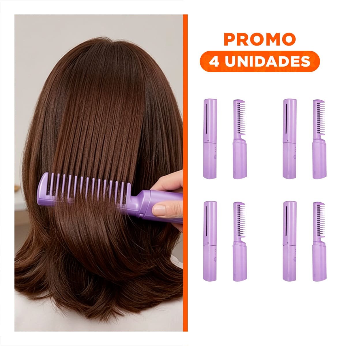 PACK4 DESENREDADOR PEINADOS COMPACTOS ROSADO 2 EN 1 INALAMBRICO Y+REGALO STICKER - 1