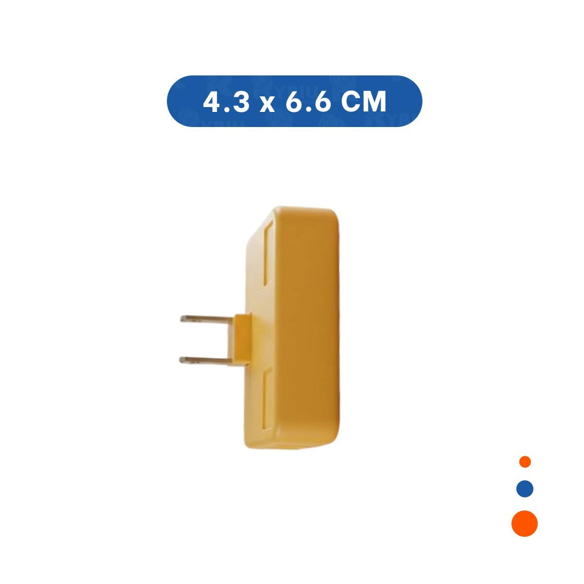 PACK12 MULTIPLICADOR TRIPLE DE ENCHUFE NARANJA COMPACTO 6,6X4,3CM PARA HOGAR Y+PAPEL REGALO - 4