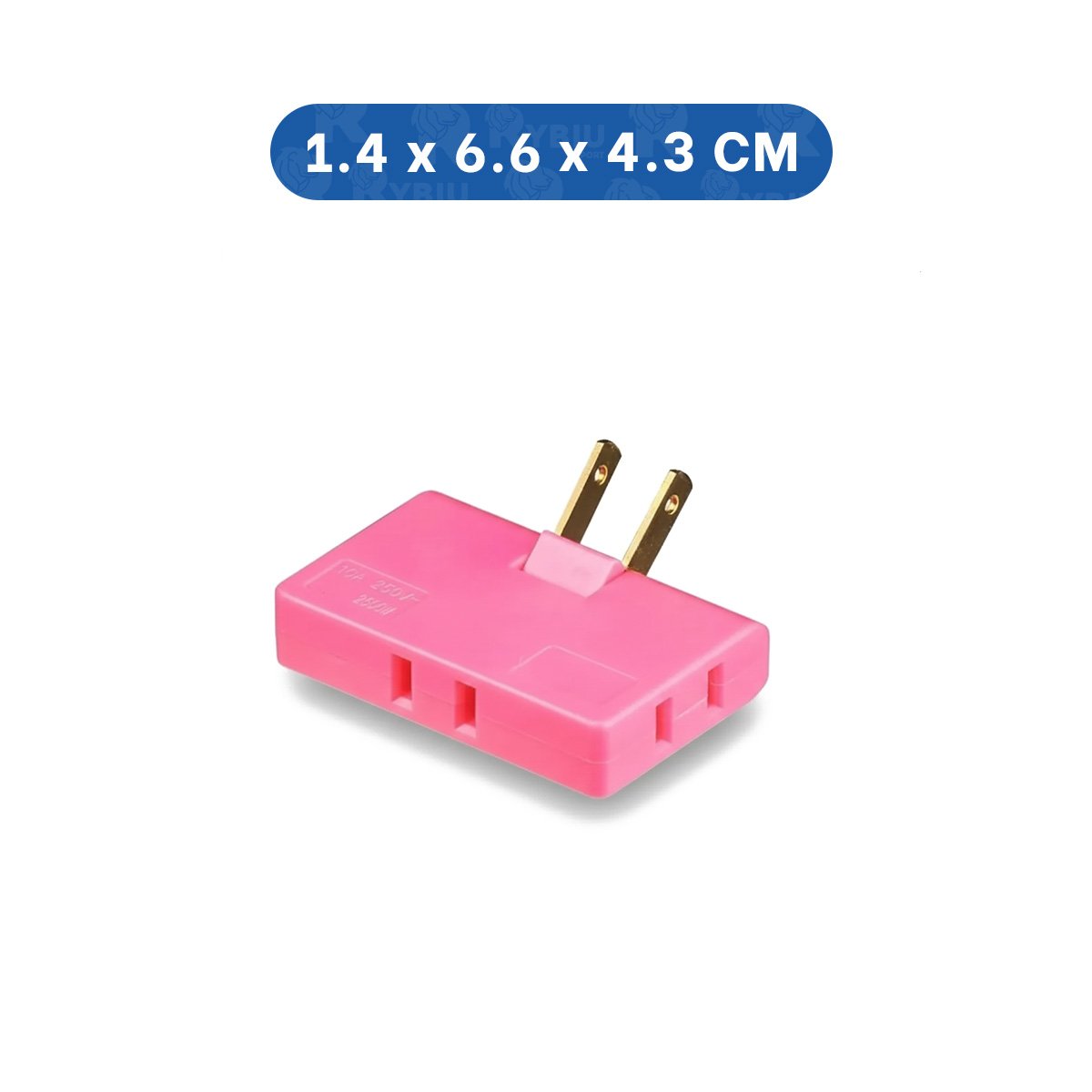 ADAPTADOR TRIPLE DE ENCHUFE FUCSIA PORTATIL 6,6X4,3CM PARA OFICINA Y+LIGAS REGALO - 4