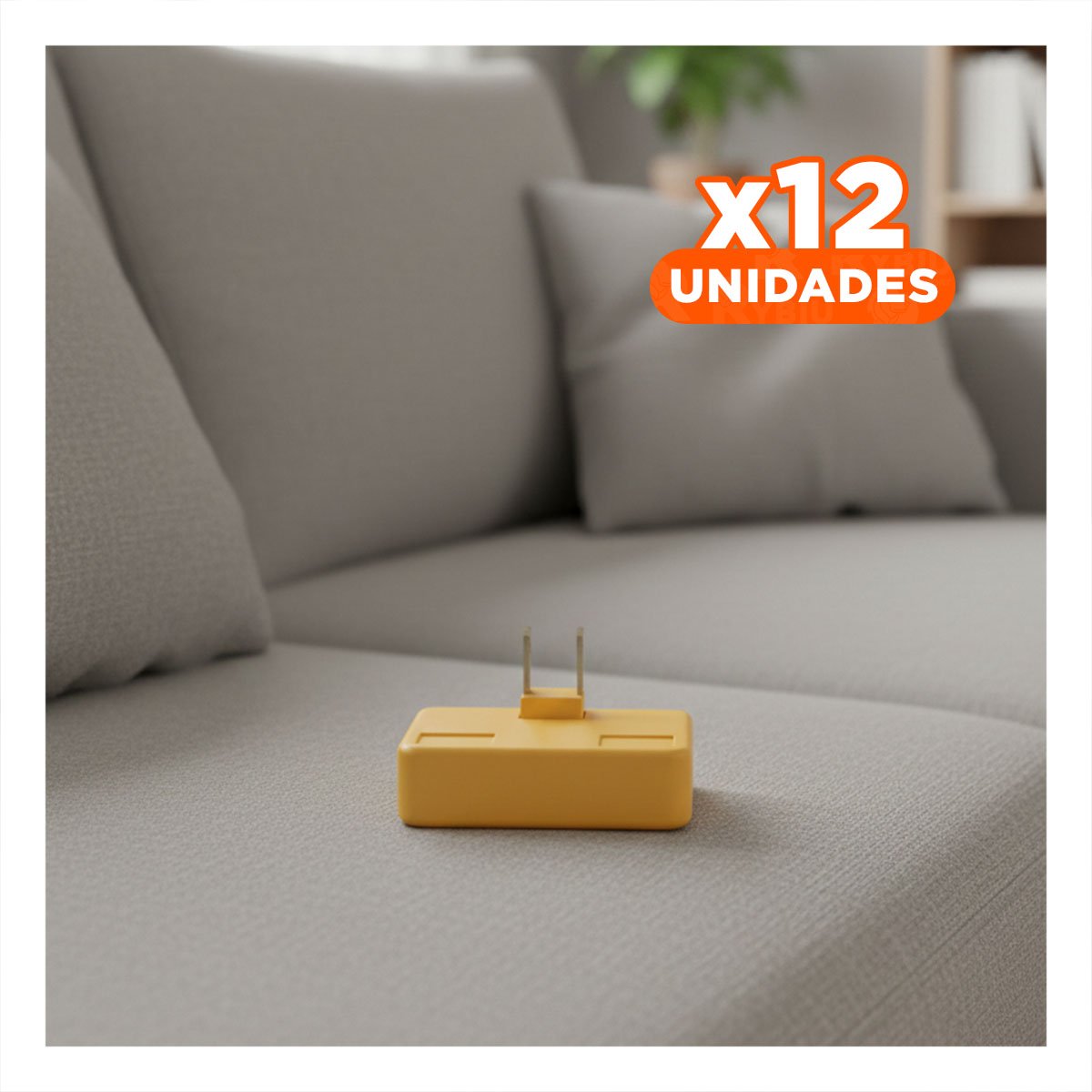 PACK12 CONECTOR TRIPLE DE ENCHUFE NARANJA PORTATIL 6,6X4,3CM PARA USO DIARIO - 1