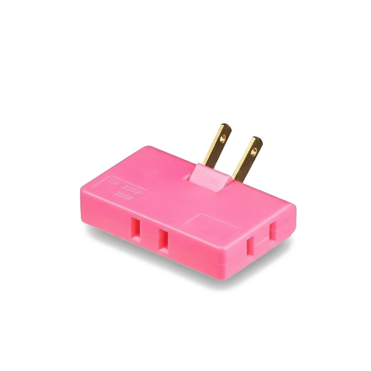 EXTENSOR TRIPLE DE ENCHUFE FUCSIA PORTATIL 6,6X4,3CM PARA USO DIARIO Y+REGALO STICKER - 3