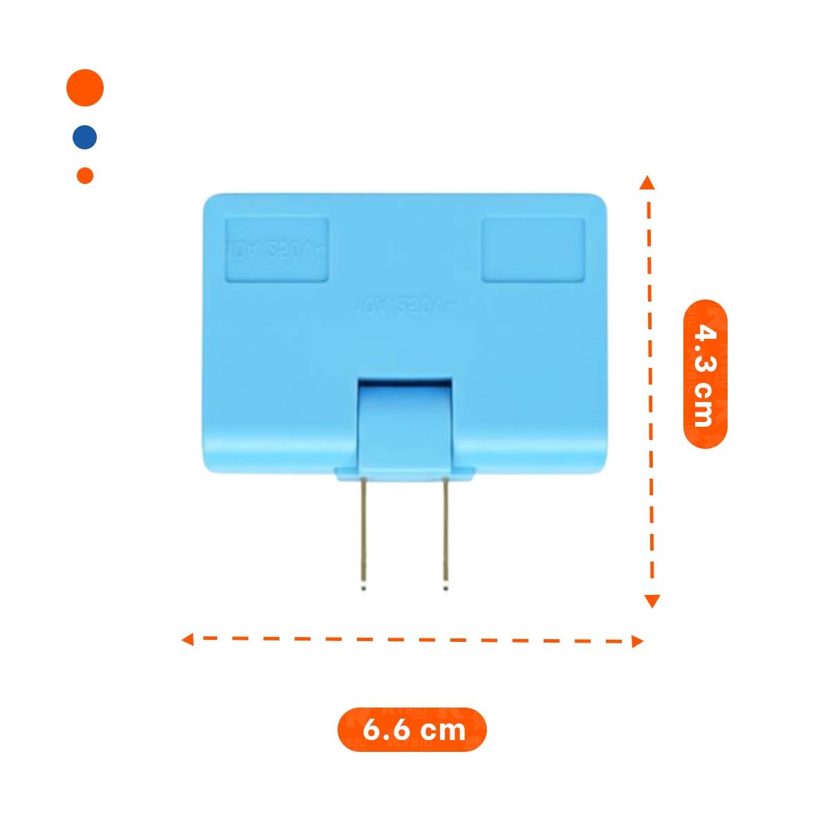 MULTIPLICADOR TRIPLE DE ENCHUFE CELESTE COMPACTO 6,6X4,3CM PARA OFICINA - 4