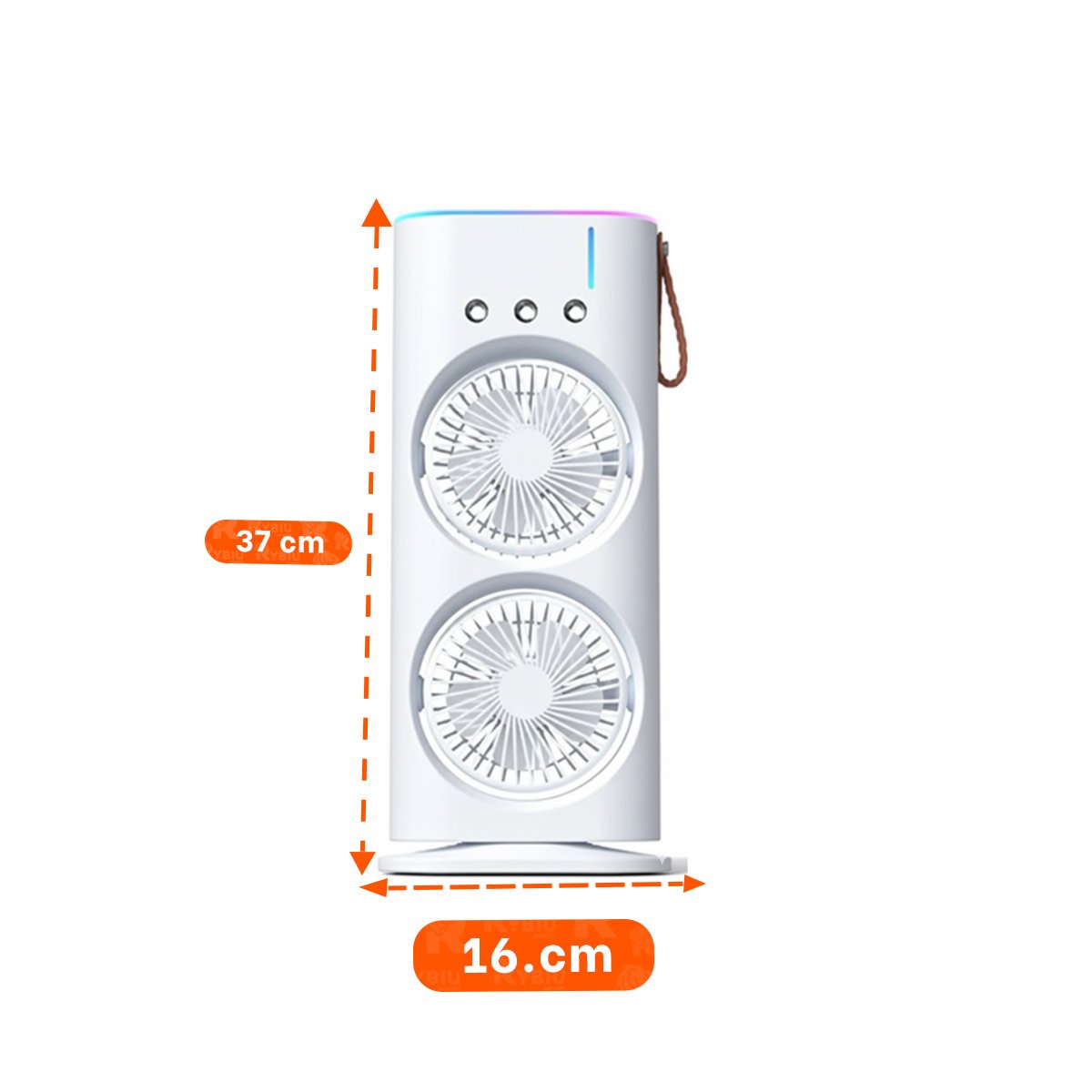 PACK6 HUMIDIFICADOR BLANCO VENTILADOR CON 2 VENTILADORES PARA ESPACIO INTERIOR Y+PAPEL REGALO - 4