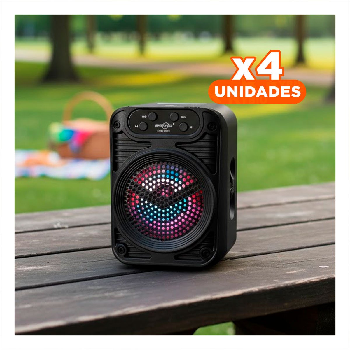 PACK2 COLUMNA RECARGABLE CON PARLANTE 12 PULGADAS NEGRO RECTANGULAR Y+REGALO STICKER - 1
