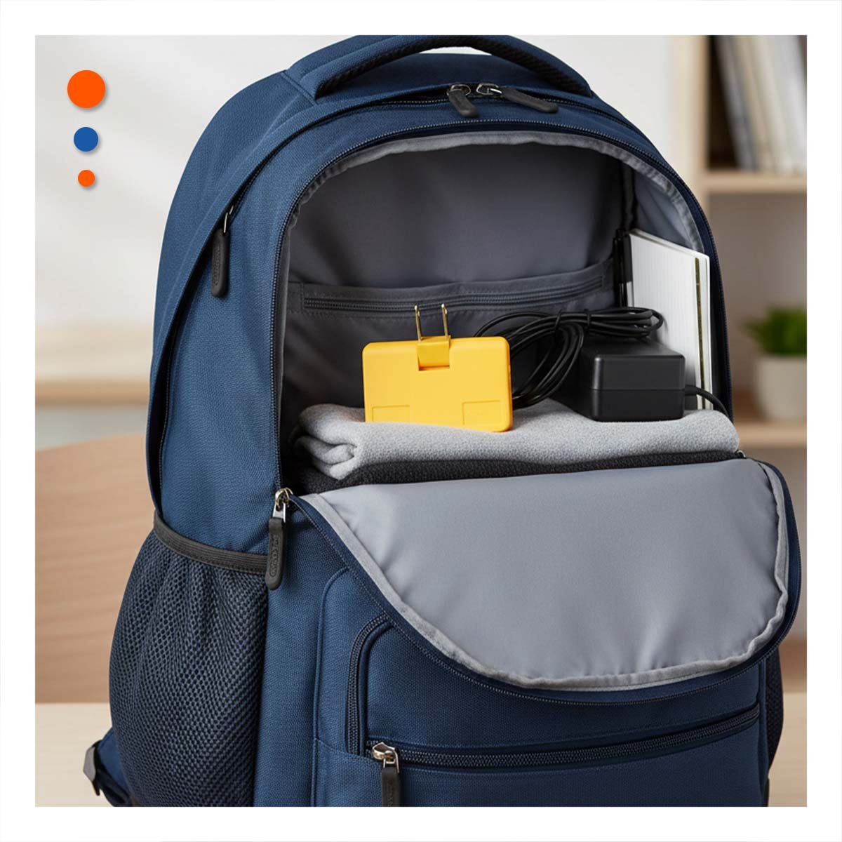 PACK6 DIVISOR TRIPLE DE ENCHUFE NARANJA PORTATIL 6,6X4,3CM PARA HOGAR - 2