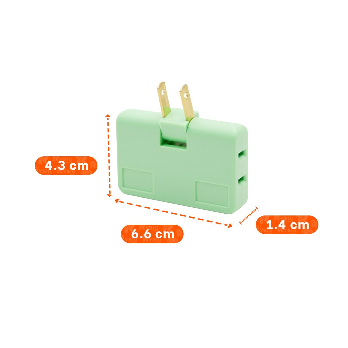 PACK6 MULTIPLICADOR TRIPLE DE ENCHUFE VERDE COMPACTO 6,6X4,3CM PARA HOGAR Y+PAPEL REGALO - 4