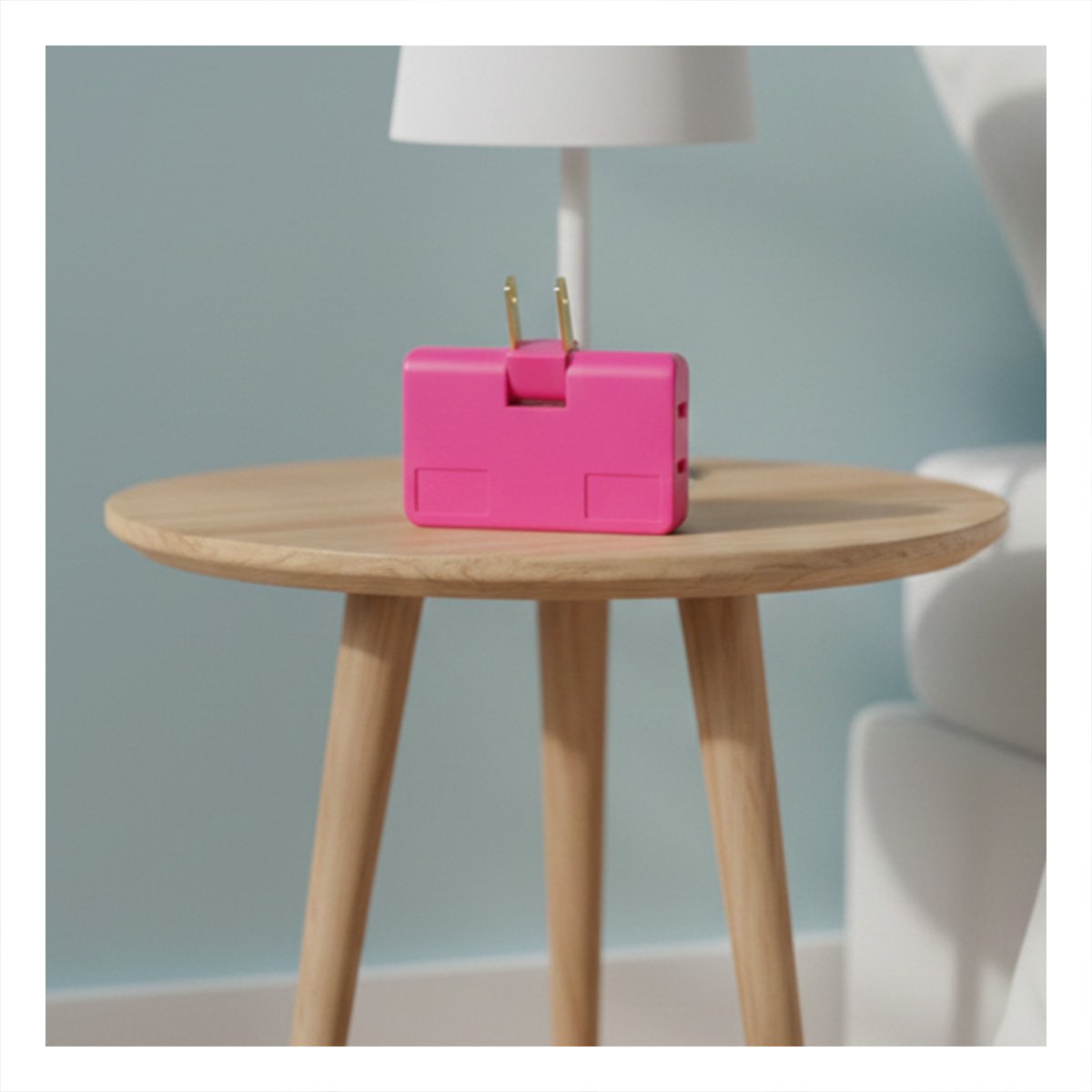 PACK12 CONECTOR TRIPLE DE ENCHUFE FUCSIA PORTATIL 6,6X4,3CM PARA USO DIARIO - 5