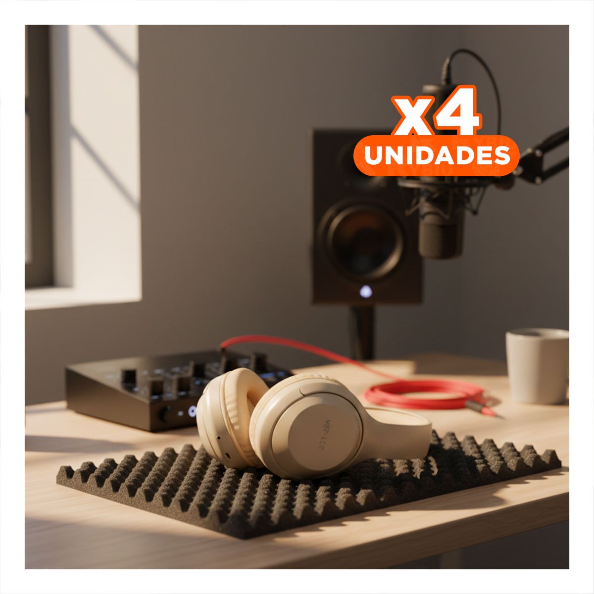 PACK4 HEADSET WIRELESS CAQUI BLUETOOTH PORTATIL SONIDO ESTABLE PARA CELULAR - 1
