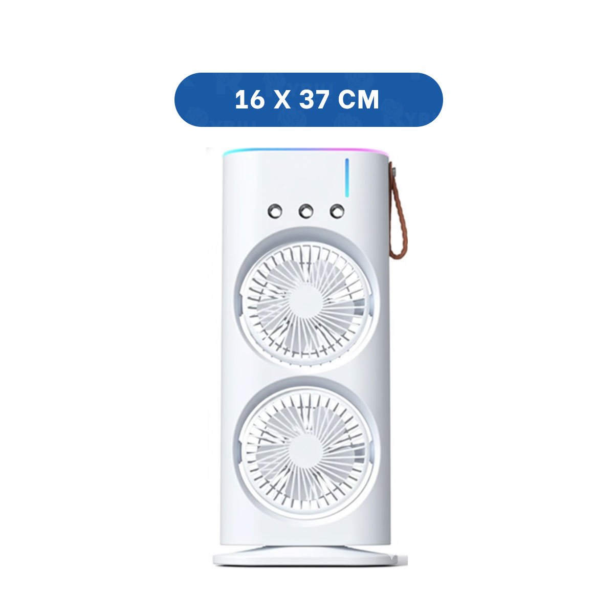 CLIMATIZADOR PARA AIRE DE HABITACION CON 2 VENTILADORES VERTICAL BLANCO Y+LIGAS REGALO - 4