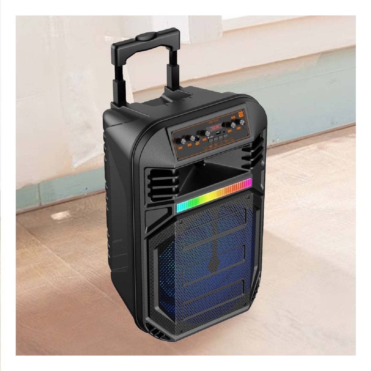 AUDIO PARA PARLANTE 12 PULGADAS NEGRO CON MICROFONO PARA EVENTOS Y REUNIONES RECTANGULAR - 1