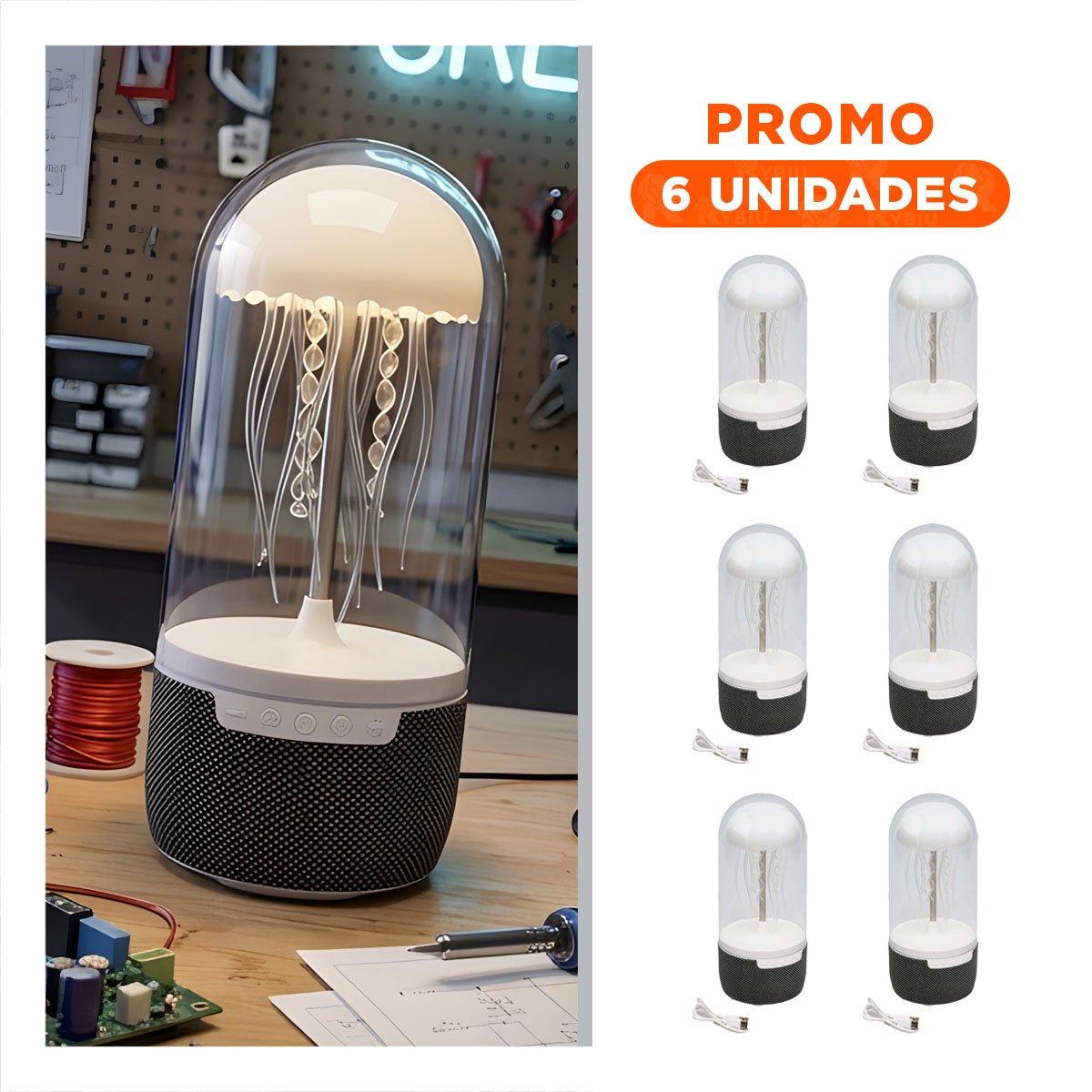 PACK2 COLUMNA RECARGABLE CON PARLANTE 12 PULGADAS NEGRO RECTANGULAR Y+REGALO STICKER - 1