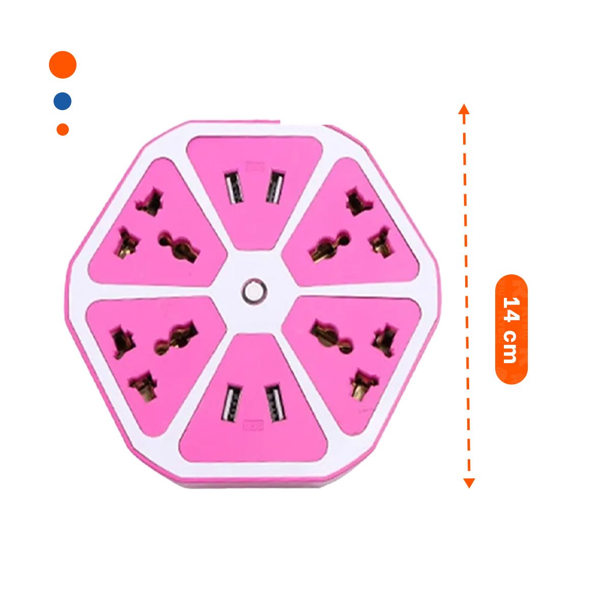 PACK4 MULTITOMA HEXAGONAL 4 ENCHUFES 4 USB MORADO PARA ENERGIA DE EQUIPOS Y+REGALO STICKER - 4