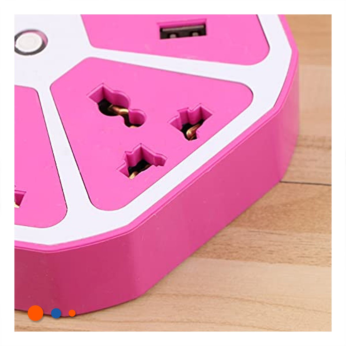 PACK4 MULTITOMA HEXAGONAL 4 ENCHUFES 4 USB MORADO PARA ENERGIA DE EQUIPOS Y+REGALO STICKER - 5