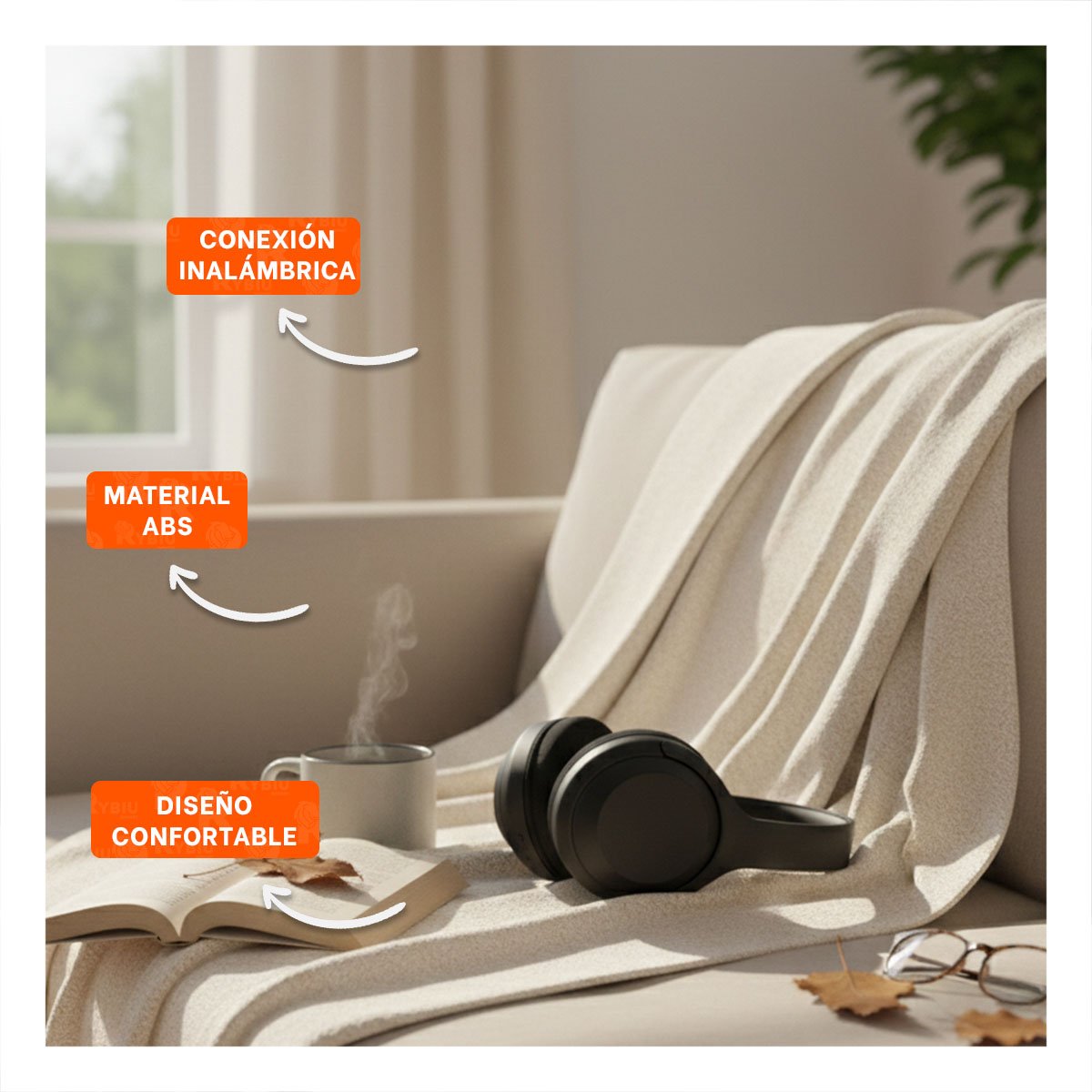 AURICULAR WIRELESS NEGRO BLUETOOTH PORTATIL AUDIO NITIDO PARA DISPOSITIVOS Y+REGALO STICKER - 5