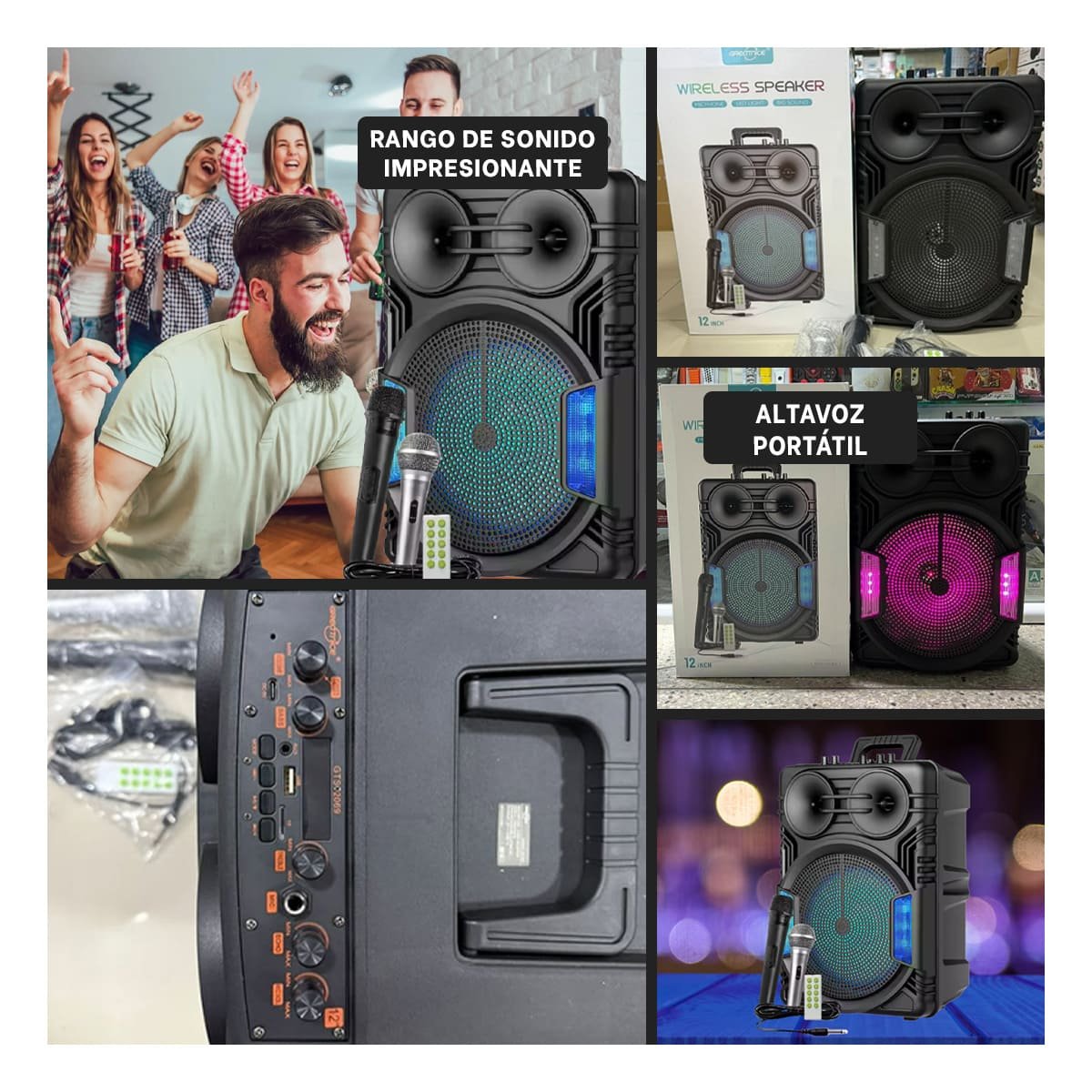 AUDIO AMPLIFICADO PARA PARLANTE 12 PULGADAS NEGRO CON CONTROL RECTANGULAR Y+POST IT - 5