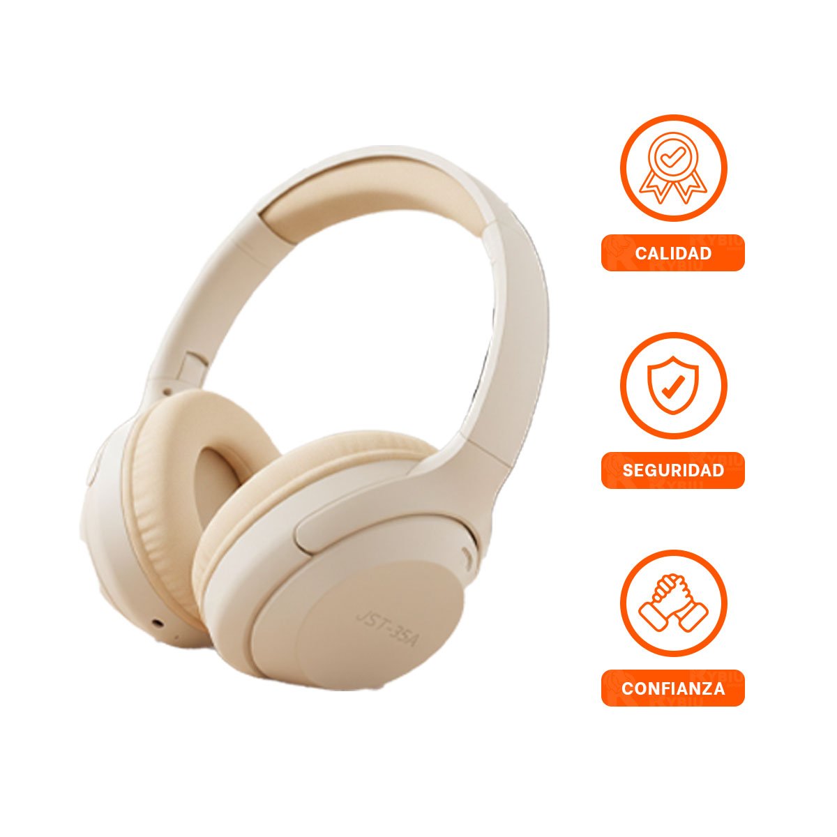 PACK6 HEADSET WIRELESS CAQUI BLUETOOTH COMPACTO AUDIO NITIDO PARA SMARTPHONE Y+REGALO STICKER - 2