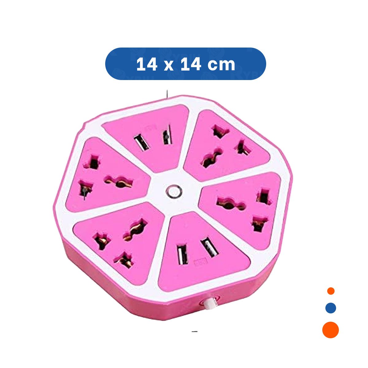 EXTENSION HEXAGONAL 4 PUERTOS 4 USB MORADO PARA ESTACION DE CARGA EN CASA Y+LIGAS REGALO - 4