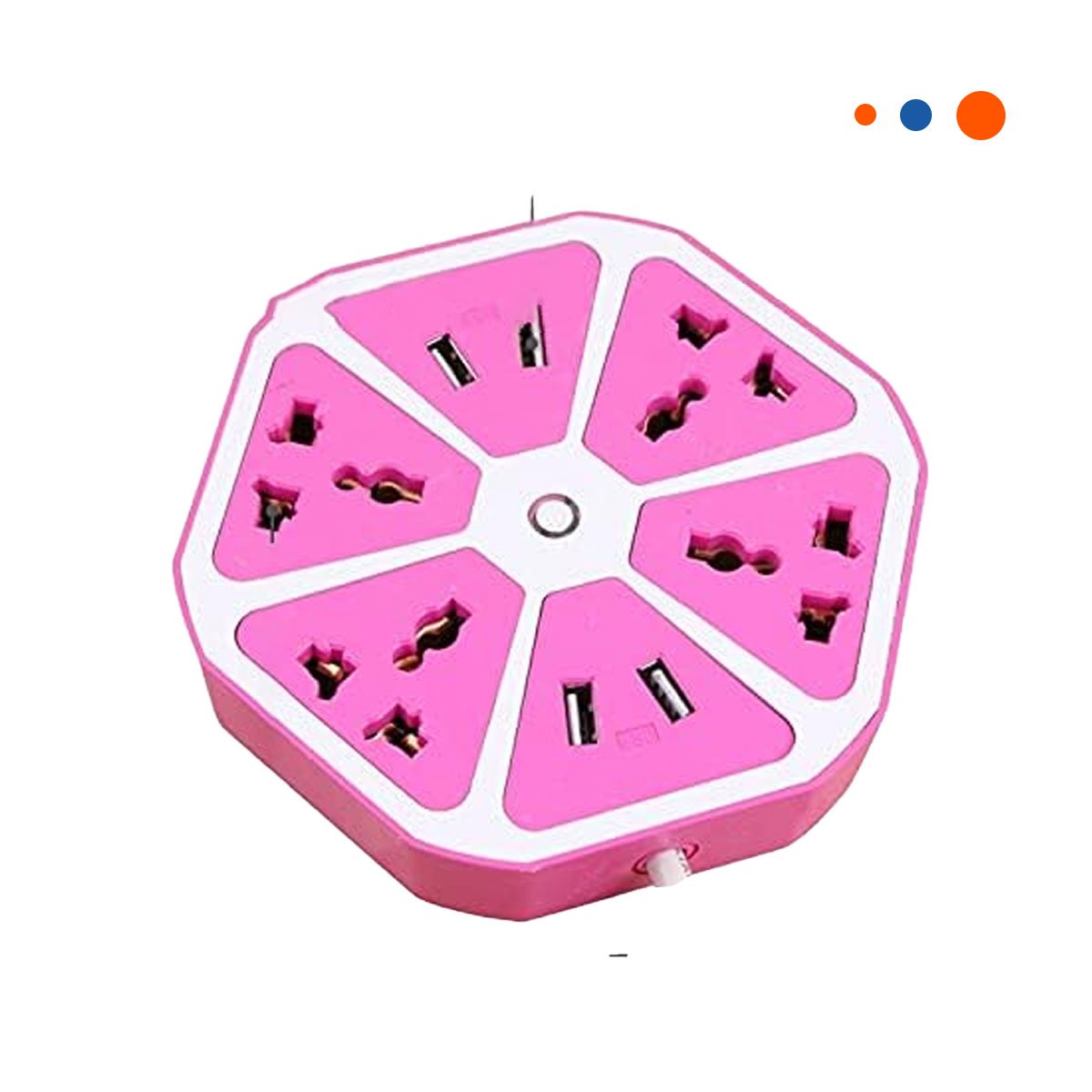 CONECTOR HEXAGONAL 4 ENCHUFES 4 USB MORADO PARA CARGA DE DISPOSITIVOS Y+REGALO STICKER - 3