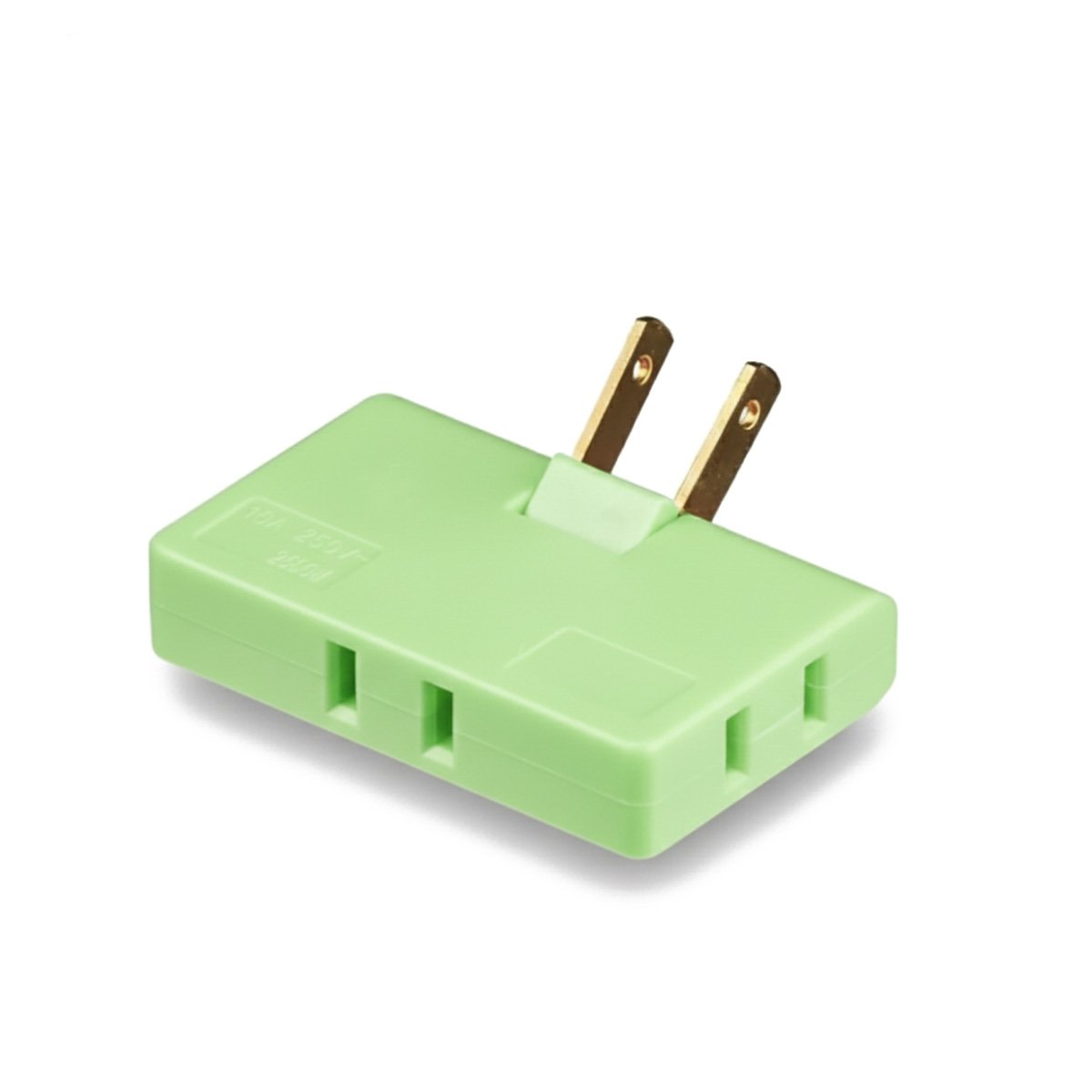 CONECTOR TRIPLE DE ENCHUFE VERDE PRACTICO 6,6X4,3CM PARA DISPOSITIVOS Y+PAPEL REGALO - 1