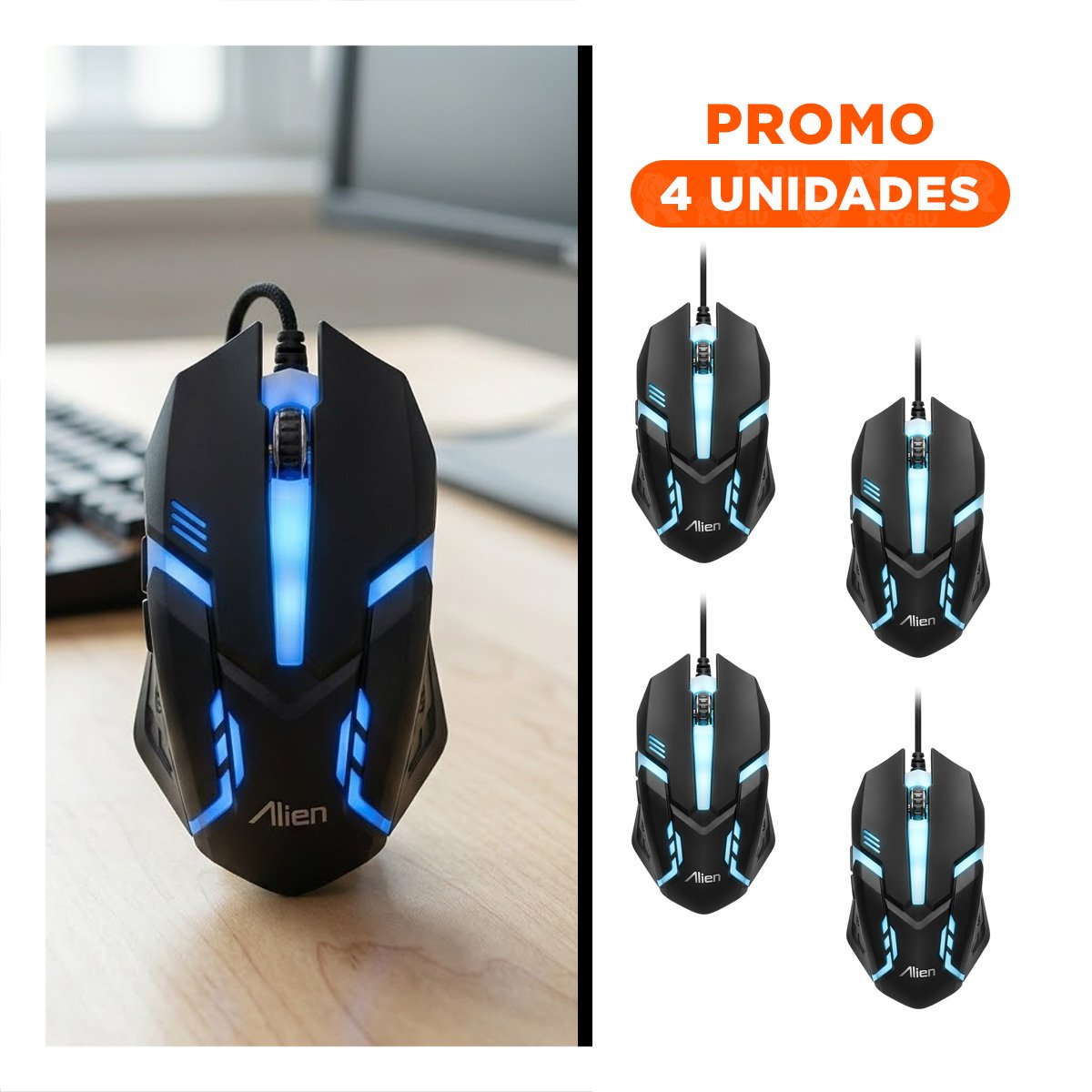 PACK4 APUNTADOR NEGRO INALAMBRICO CON TECNOLOGIA LED Y SENSOR PRECISO SEGURO Y+REGALO STICKER - 1