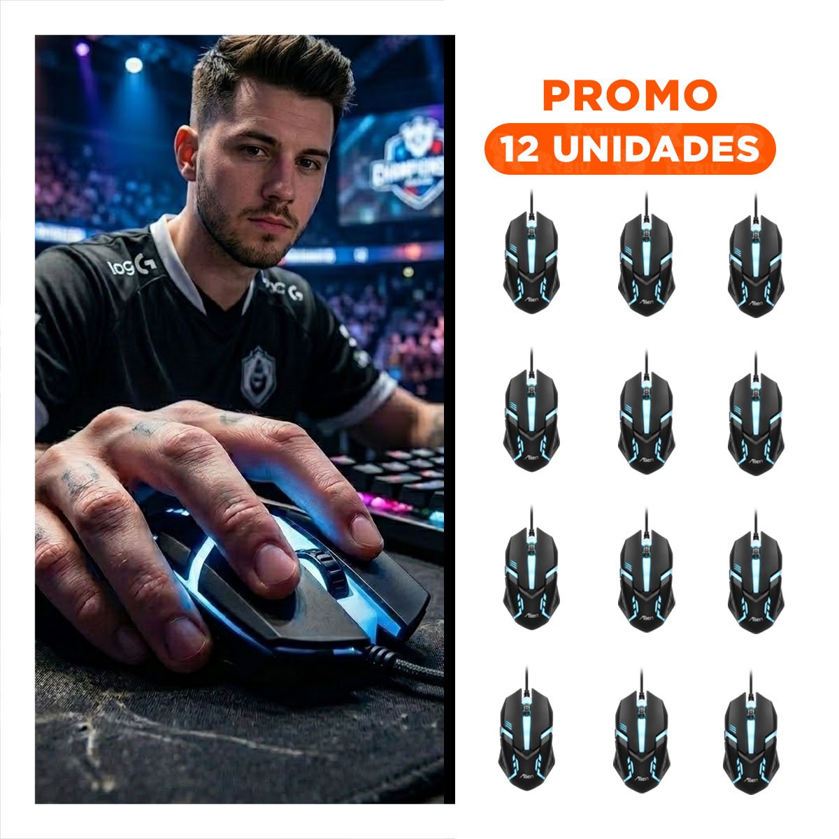 PACK12 PUNTERO INALAMBRICO NEGRO CON SISTEMA PRECISO Y RENDIMIENTO RAPIDO Y+REGALO STICKER - 1