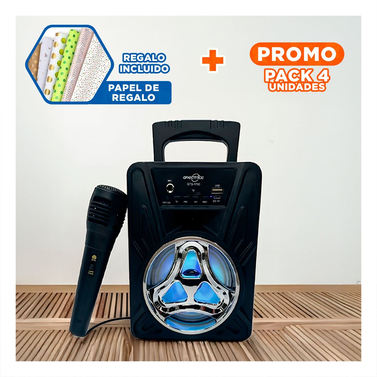 PACK4 RATON NEGRO INALAMBRICO CON SISTEMA INTELIGENTE Y RENDIMIENTO OPTIMO Y+PAPEL REGALO - 1