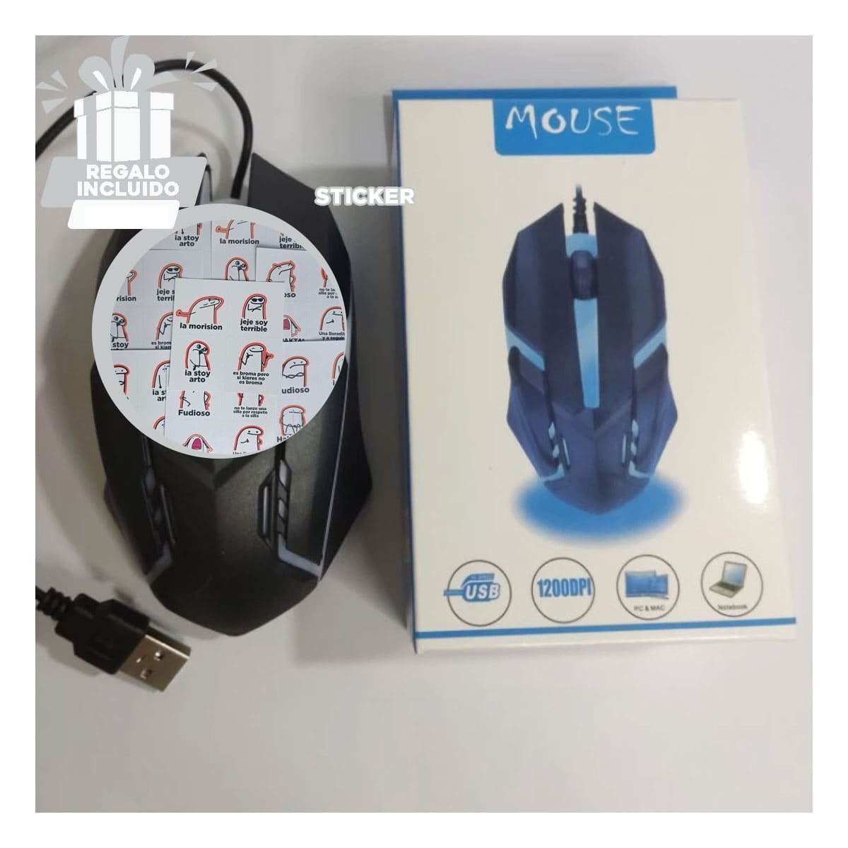 DISPOSITIVO NEGRO CON CONEXION RAPIDA INALAMBRICO Y SENSOR POTENTE ESTABLE Y+REGALO STICKER - 1