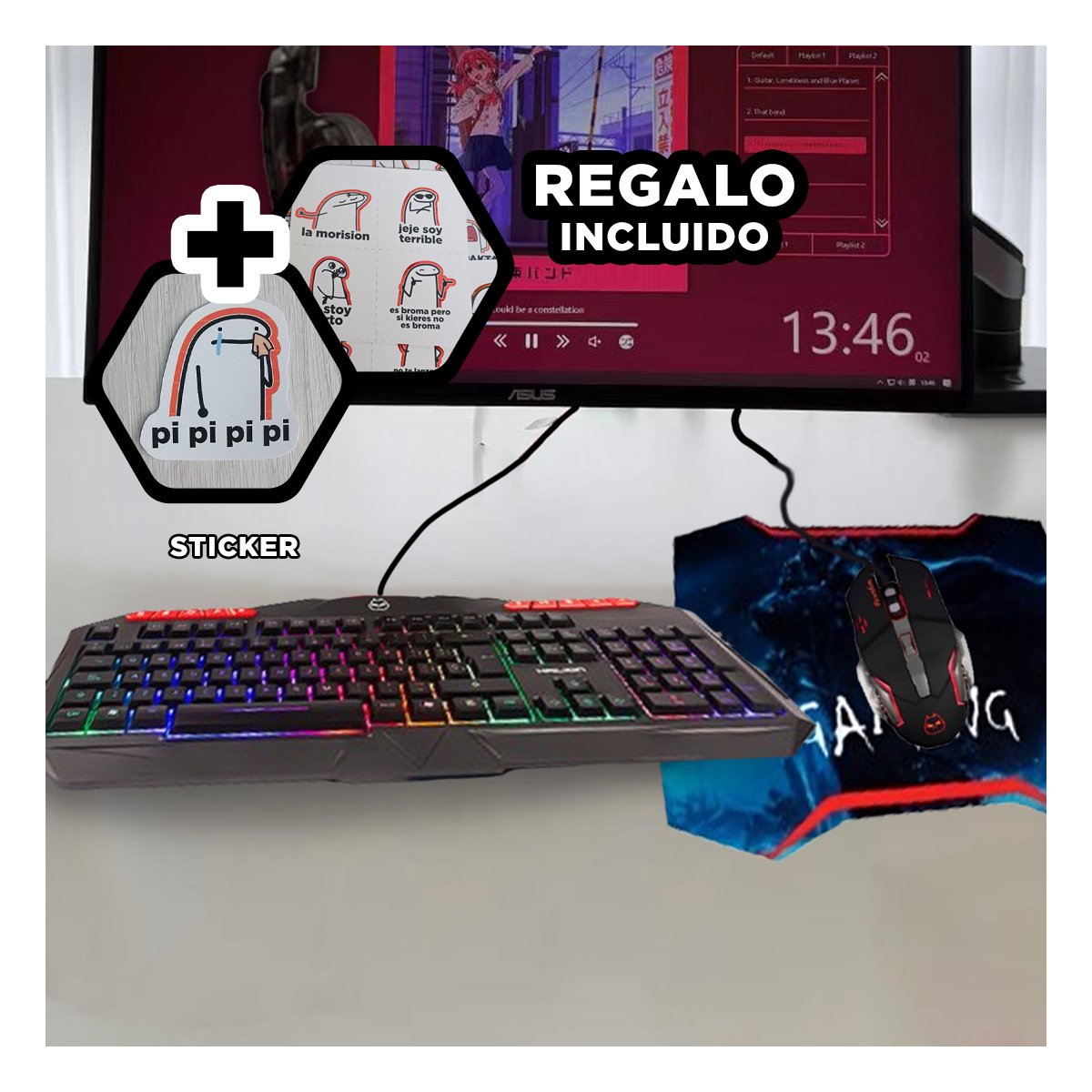 DISPOSITIVO NEGRO CON CONEXION RAPIDA INALAMBRICO Y SENSOR POTENTE ESTABLE Y+REGALO STICKER - 1