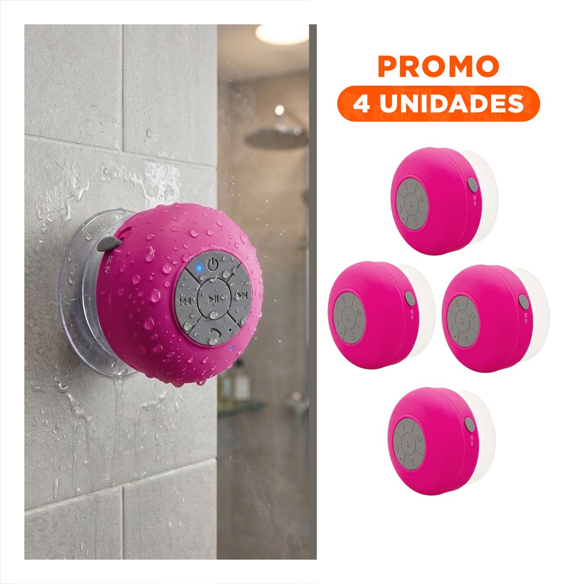 PACK4 DISPOSITIVO COMPACTO ROSADO CON TECNOLOGIA BLUETOOTH PARA REPRODUCCION Y+REGALO STICKER - 1
