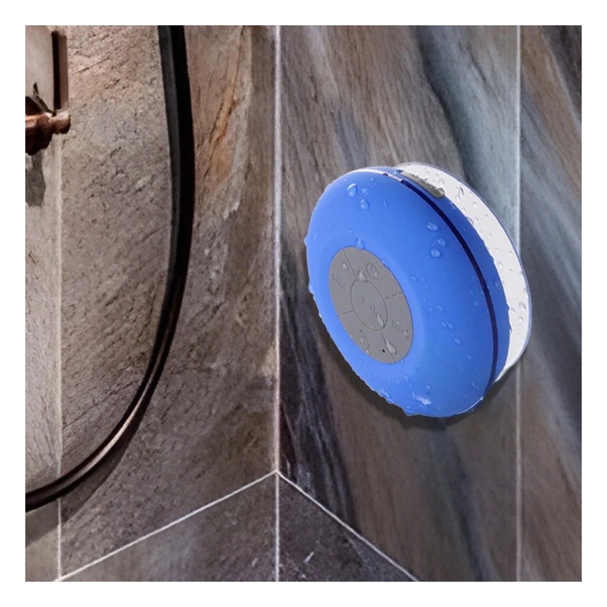 PACK2 ALTAVOZ AZUL PARA BANO CON REPRODUCCION INALAMBRICA Y SONIDO ESTABLE Y+REGALO STICKER - 5