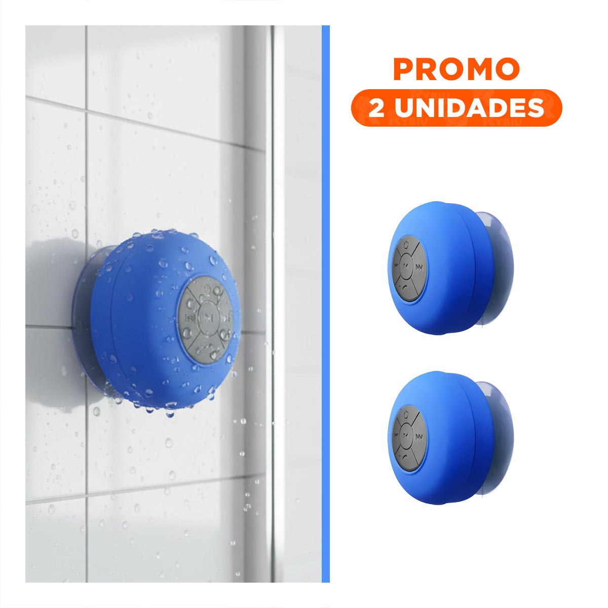 PACK2 DISPOSITIVO AZUL PARA DUCHA CON TECNOLOGIA BLUETOOTH Y SONIDO CLARO - 1