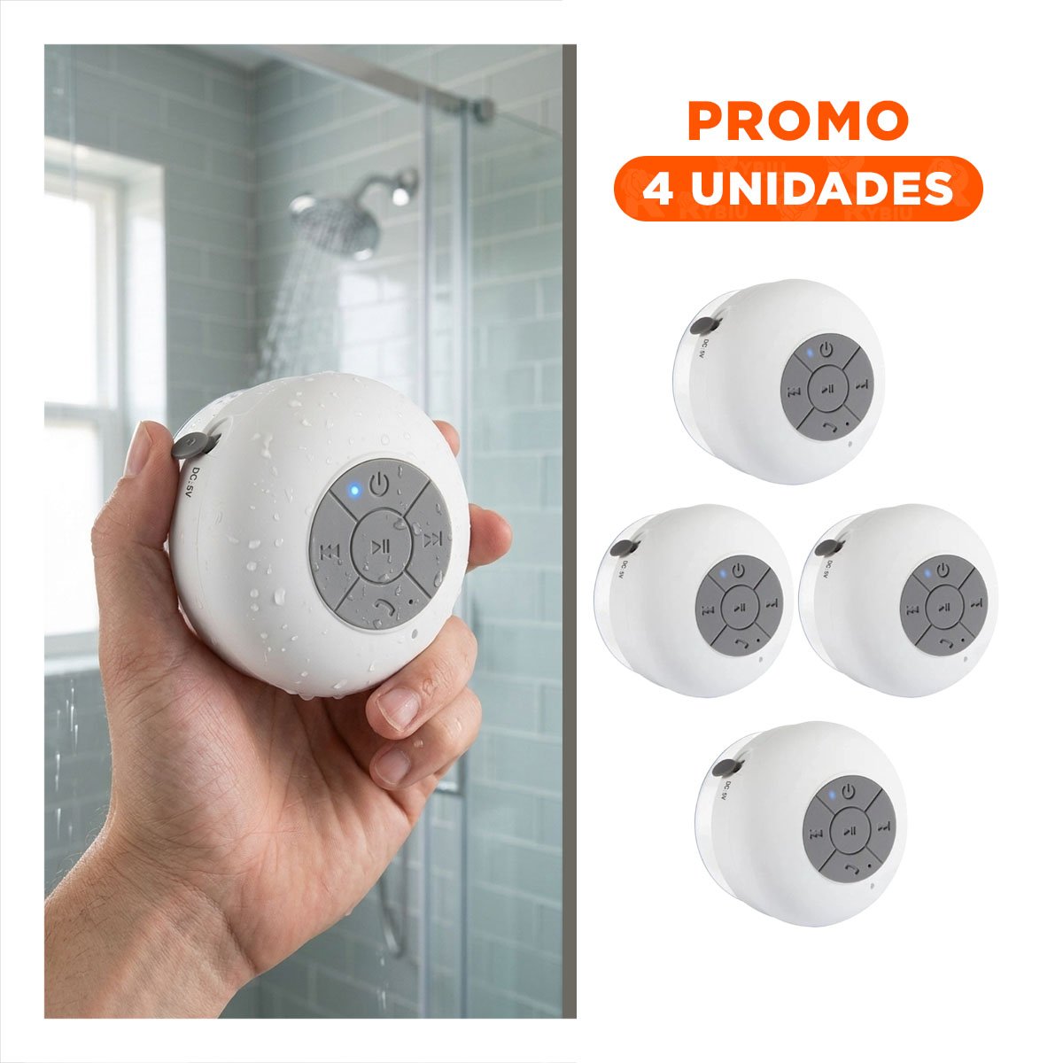 PACK4 DISPOSITIVO BLANCO CON CONEXION BLUETOOTH PARA REPRODUCIR MUSICA Y+REGALO STICKER - 1
