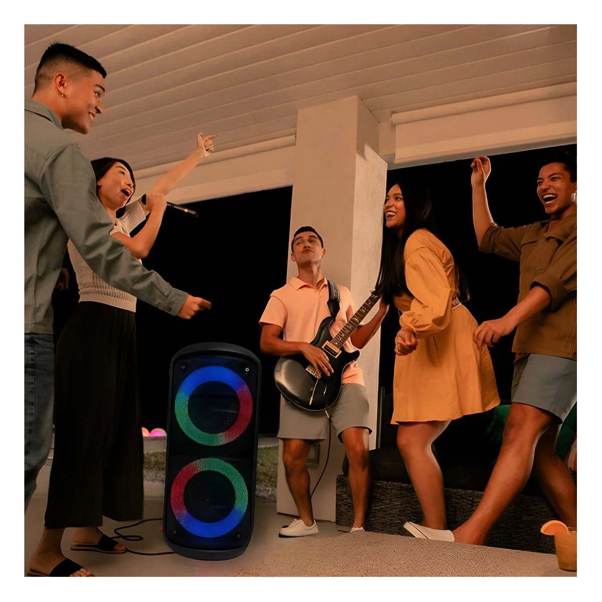 PACK4 ALTAVOZ PORTATIL NEGRO CON CONEXION INALAMBRICA PARA MUSICA EN EXTERIORES - 2