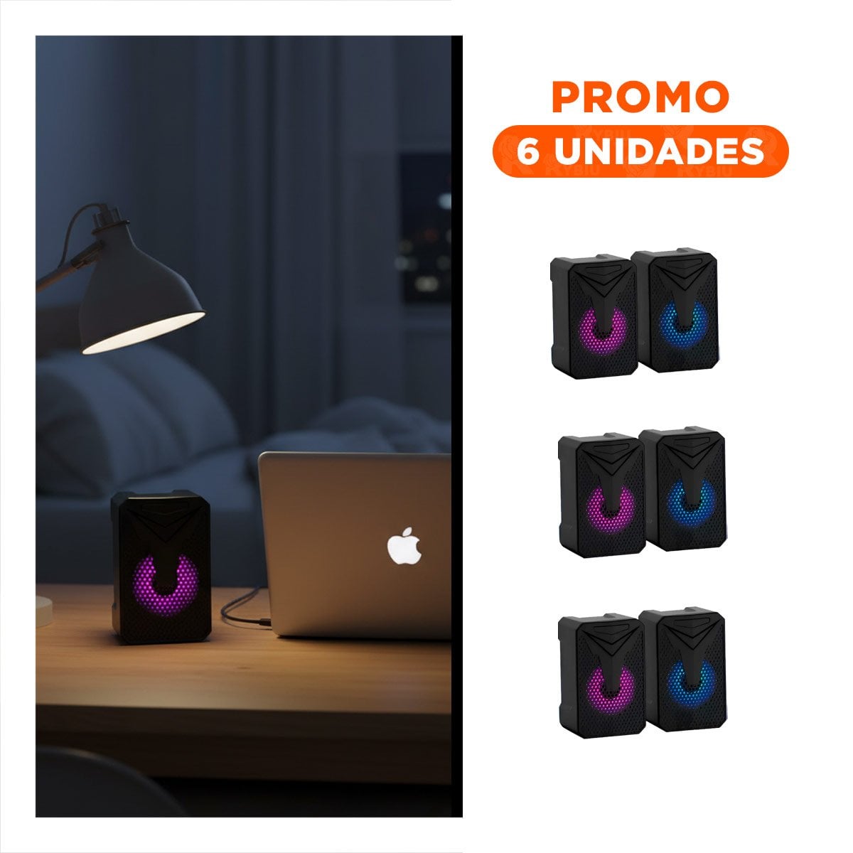 PACK6 SPEAKER DE SONIDO ENVOLVENTE CON AUDIO ESTABLE PARA MUSICA Y PELICULAS - 1