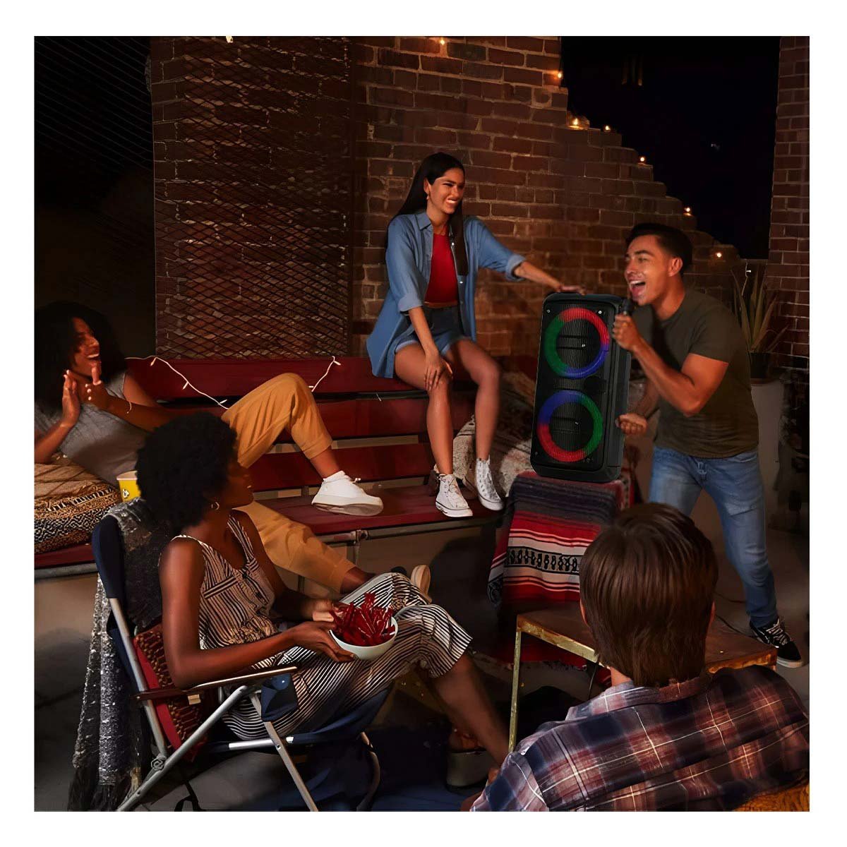 PACK2 PARLANTE COMPACTO NEGRO CON TECNOLOGIA BLUETOOTH PARA SONIDO CLARO Y+REGALO STICKER - 3