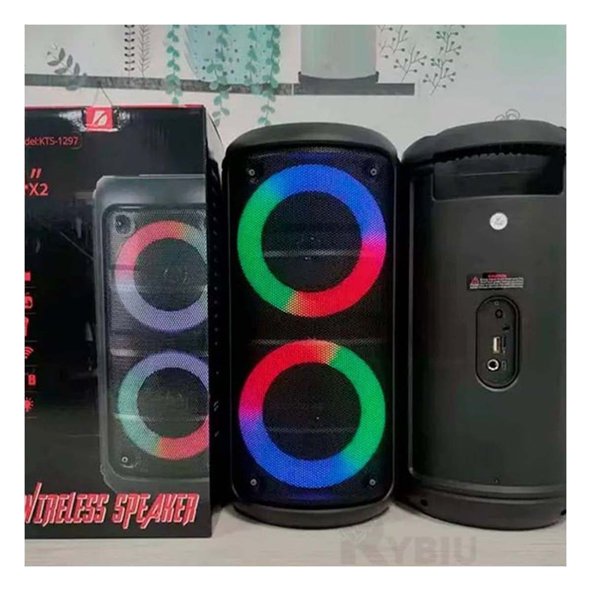 PACK2 PARLANTE COMPACTO NEGRO CON TECNOLOGIA BLUETOOTH PARA SONIDO CLARO Y+REGALO STICKER - 5