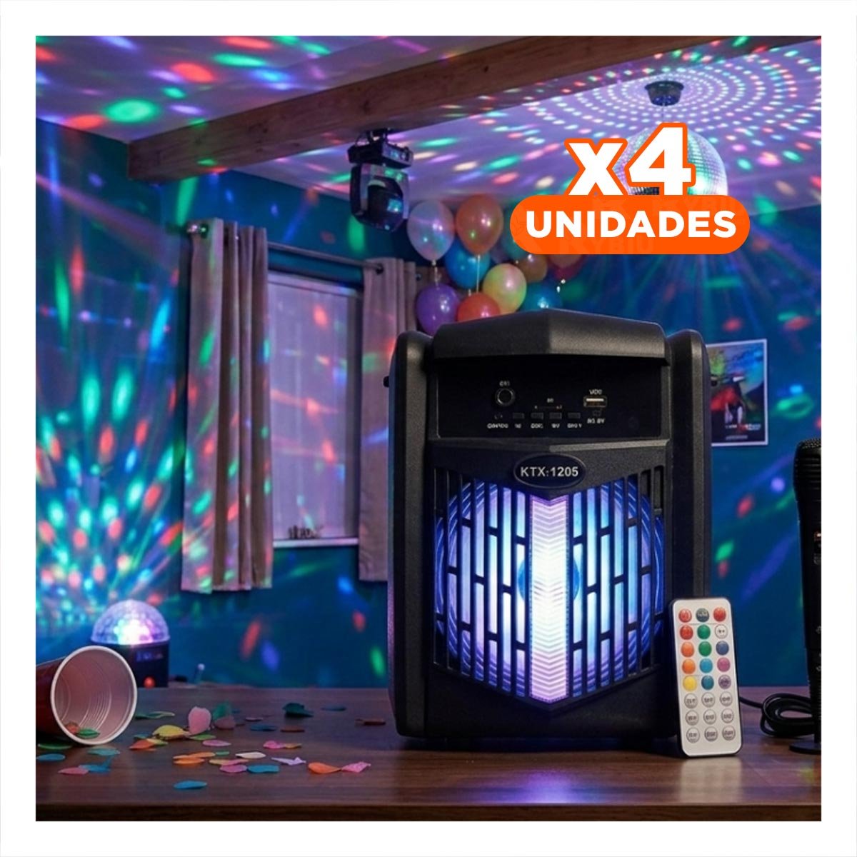PACK4 SISTEMA DE AUDIO CON MICROFONO NEGRO PARA MUSICA Y KARAOKE CON SONIDO CLARO - 1
