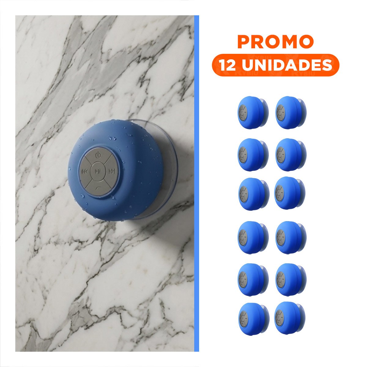 PACK12 SISTEMA AZUL CON AUDIO BLUETOOTH PARA AMBIENTE RELAJANTE EN DUCHA Y+REGALO STICKER - 1